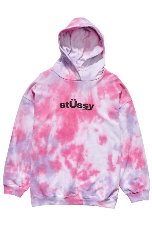 Stussy Womens Warped Tie Dye Hood Leisure Sets Red - PDZJT4197